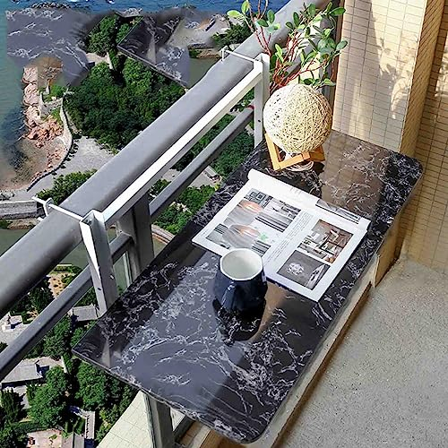 FLYIFE Decktisch Beistelltisch – Balkon-Stehtisch für Geländer, klappbarer Deck-Rail-Tisch für den Außenbereich, Tisch, schwebende Regale, hängende Balkon-Schreibtischtische für viele Geländer, 60