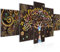 Runa Art - Quadri Klimt Albero Della Vita 200 x 100 cm 5 Pezzi XXL Decorazione Murale Design Nero Oro 045351a
