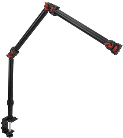 Camera Arm Clamp Mount Stand, Aluminum Alloy Articulating Arm with 1/4in Screw, Universal Boom Arm Extension Support for Webcam Mic Projector Phone