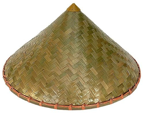 MEELYHOME Sombrero chino de bambú para adultos, unisex, cosplay, NinjaConical, gorro de pescador, sombrero de agricultor de arroz para hombres y mujeres, actividades al aire libre, sombrero de bambú,