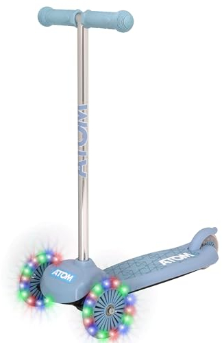 HTI Atom Trottinette Lumineuse Move 'N' Groove pour Enfants | Triscooter à 3 Roues | Inclinaison pour Tourner | Roues Lumineuses | Pour Tout-Petits