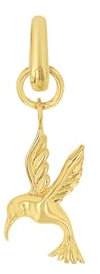 Amor Charm 925 Sterling Silber Damen Charms, 2,4 cm, Gold, Kolibri, Kommt in Schmuck Geschenk Box, 2038527