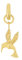 Amor Charm 925 Sterling Silber Damen Charms, 2,4 cm, Gold, Kolibri, Kommt in Schmuck Geschenk Box, 2038527