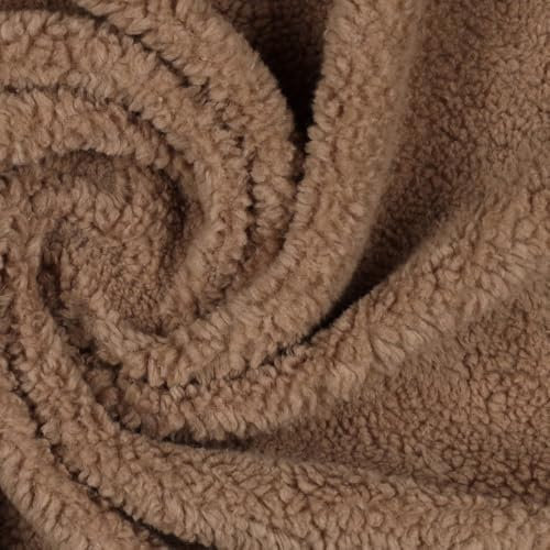 Baumwoll-Teddy | Teddy-Plüsch | 90% Baumwolle 10% Polyester | 300 g/m2 | 50x160 cm Meterware (brown)
