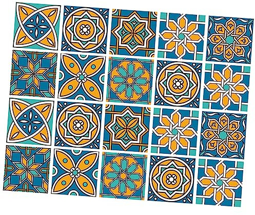 WHAMVOX 20stücke Mediterrane Fliesenaufkleber Wasserdichte Wanddekor-sticker Für Küche Und Bad Selbstklebend Einfach Zu Schneiden Kleben Vielseitig Einsetzbar Für Oberflächen