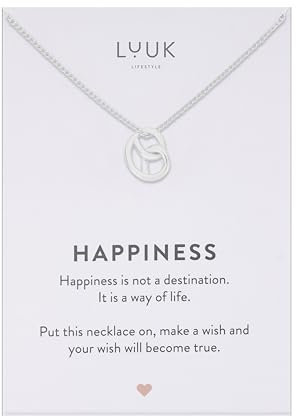 LUUK LIFESTYLE Halskette mit Anhänger, Kette aus wasserfestem Edelstahl, elegantes Design & alltagtaugliche Kette für Frauen, Geschenkidee Schmuck, Brezel, Silber