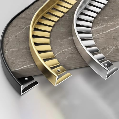 Raouoae Einfassprofil Für Treppenkanten L-Form Profil 135cm 2 Stück Aluminium Eloxiert Einfassprofil Metallprofil Stufenkantenprofil Für Laminat(Silver,H:12.5MM)
