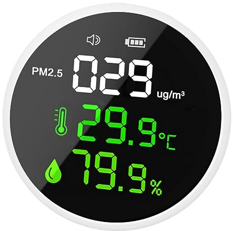 Air Quality Monitor 3 in 1 Air Quality Monitor PM2.5 Meter Portable Smart Sensor Detects Temperature and Humidity Indoor Air Quality Meters
