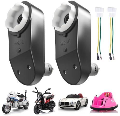 6Volt RS390 18000RPM Motor Gearbox for Kids Electric Ride on Toys Car,High-Speed Motor Gearbox for 6V Electric Bike Upgrade Replace Accessory Parts (2PCS 6V 18000RPM)