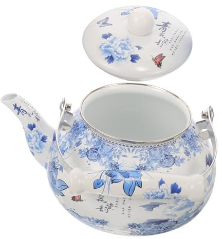 SHOWERORO Bollitore Beccuccio Stretto Facile Da Usare e Riempire Manico Comodo Per Tenere e Trasportare Bollitore Smaltato Per Induzione Retro e Pratico Superficie Liscia Facile Da Pulire e