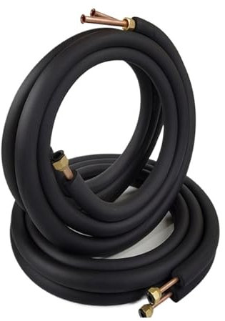 yoneeyo Mini-Split-Leitungs-Set, 7,6 m, Kupferleitungs-Set für Klimaanlagen und Wärmepumpensysteme, 0,6 cm und 0,95 cm. Mini-Split-Linien-Set