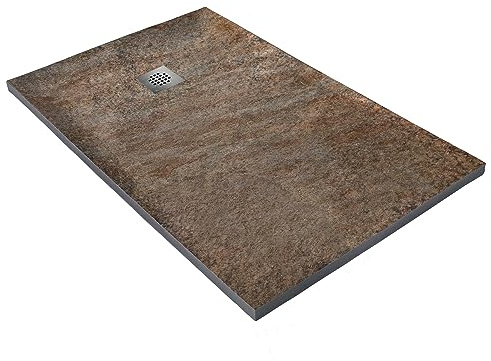 Receveur de douche haute densité aspect pierre - grille carrée (Cuivre 902, 150 x 100 cm)