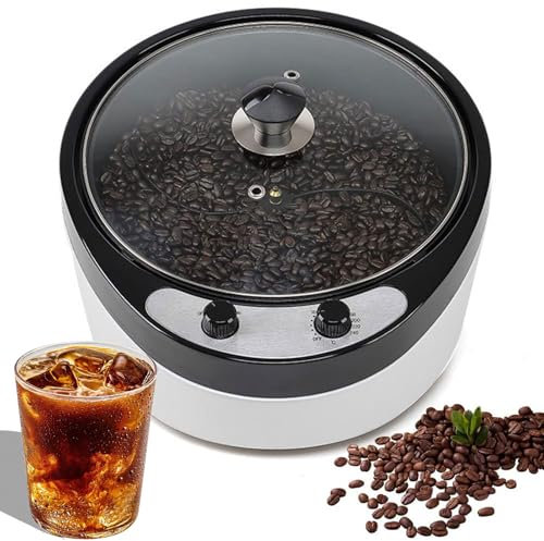 Torréfacteur électrique 1200 W avec température réglable de 0 à 240 ℃, Machine à rôtir en Acier Inoxydable pour la Cuisson du café, des Grains Crus, des cacahuètes A