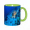 EKLMPS Original Mug en céramique,idéal comme cadeau,impression de haute qualité,mug à motifs,mug à thé,à café,330ml,Tortue, photo sur le thème de la faune océanique de la tortue de mer dans les eaux d
