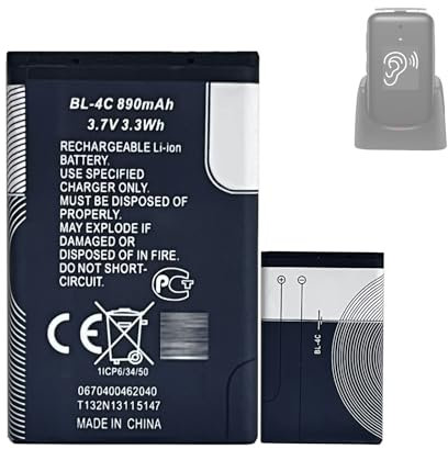 HIGHAKKU Batteria di ricambio BL-4C compatibile con Brondi Amico Supervoice NO:W11 Telefono cellulare Smartphone Telefono