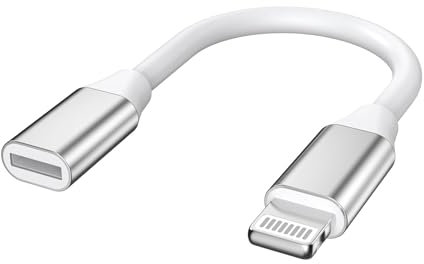 Lightning Male to Lightning Female Charger Adapter,[MFi Certified]10cm Short iPhone Extension Charging Cable Cord Connector Converter Dongle Compatible with iPhone 14 13 12 11 XS XR X 8 7 6