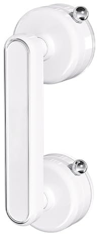 KAFENDA nuevo fuerte mango de ventosa, puerta de cristal y la manija de la ventana, gabinete, muebles mango auxiliar, sin necesidad de taladrar la instalación, extraíble (Grande Blanco)