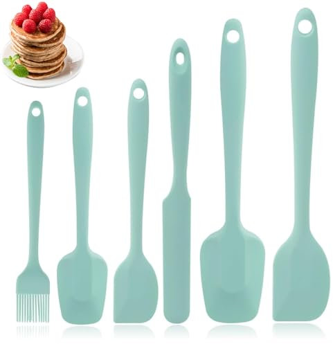 6 PCS Silicone Spatula, Heat Resistant Kitchen Spatulas for Cooking Non-Stick Rubber Spatula Food Grade Baking Spatulas for Cooking Frying Mixing Tools