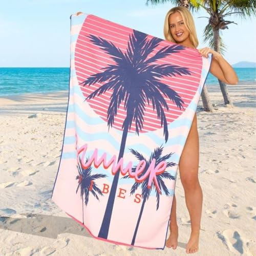 GC GAVENO CAVAILIA Extra Large Beach Towel for Adults - Quick Dry Microfibre Printed Beach Towels - Super Absorbent Beach Towel for Swim (180 x 100 cm) - (1 Piece) Soft, Sand Free,Lightweight - Multi