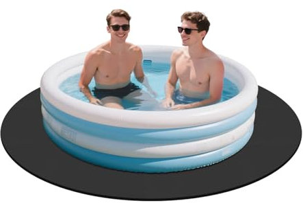 DOPBENT Alfombrilla de hidromasaje redonda de 196 cm, resistente al agua y antideslizante, para exterior, interior, piscina (negro)