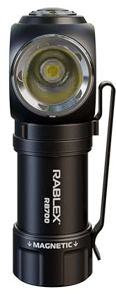 RABLEX RB700 Aufladbare LED-Taschenlampe & Stirnlampe, 500 Lumen superhell zoombar mit 3 Leuchtmodi & langer Akkulaufzeit, Handtaschenlampe für Camping, Wandern, Outdoor, Notfall [Energieklasse A+++]