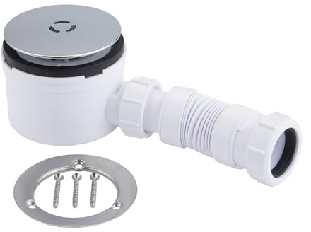 McAlpine Chrome Brass Shower Trap with Flexible Waste Hose – ST90CPB10-FLX 3 Pin 50mm Seal