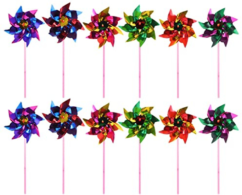 JOINPAYA 50pièces Moulin à Vent Coloré pour Garçon Fille Décoration Extérieure Girouette Jouet Décoratif pour Jardin Et Pots De Fleurs