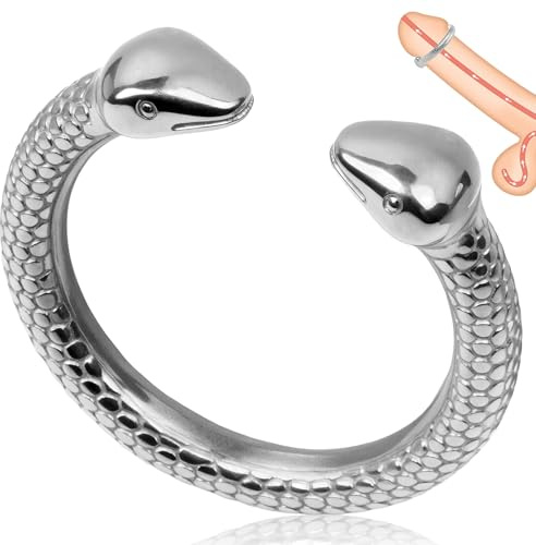 Roluck Penisringe Metall Cockringe Glatt Schlangenförmig für verbesserte Erektionen und verzögerte Ejakulation BDSM Erotische Lust steigernde Sexspielzeuge für Männer (2.9 cm)