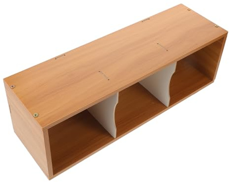 INOOMP Large Capacity Wooden CD Storage Shelf Tower Walnut Color Dvd Holder Rack for Office and Home Multimedia Disc Organization