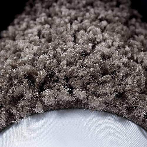 KADIMA DESIGN Flauschiger Teppich Bordüren-Muster Edel Extra Weich Flauschig Waschbar Belastbar Strapazierfähig Taupe 300x400 cm Wohnzimmer Flur Oeko-TEX Zertifiziert | RHEIN