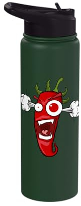 Hot Spicy Chili Pepper Chilli Spice Heat Food Mexican Stainless Steel Insulated Water Bottle