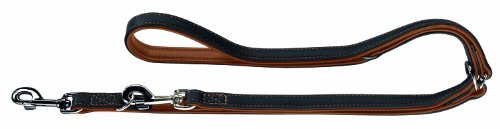 Hunter 43683 Verstellbare Führleine Canadian Elk 15/200, Elchleder schwarz/Elchleder cognac