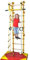 NiroSport Klettergerüst Indoor für Kinder M2 Gelb Holzsprossen Indoor Sprossenwand für Kinderzimmer Turnwand für max. Belastung bis 130 kg