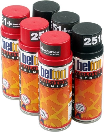 Molotow Premium Sprühdosen rot schwarz 4x400ml MATT inkl. Ersatzsprühköpfe