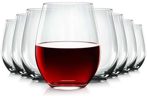Vivocci Unzerbrechliche Kunststoff-Weingläser ohne Stiel, 590 ml, 100 % Tritan, schwerer Boden, bruchsichere Glasware, ideal für Cocktails und Scotch, spülmaschinenfest, kaufen 8 Pay 6