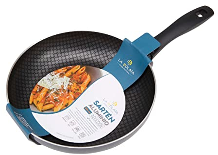 THE SECRET HOME - Sartén Nido de Abeja Antiadherente - Diámetro 26cm - Mango de Silicona - Apta para Cocina Eléctrica, de Gas, Vitrocerámica e Inducción - Fabricada en Aluminio - Color Negro
