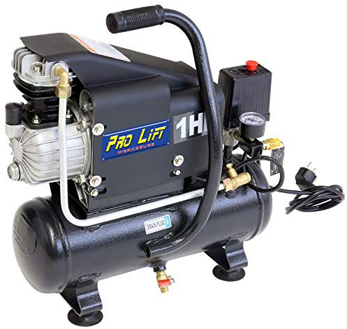 Pro-Lift-Werkzeuge - Compresor de aire (0,75 kW, 8 bar, 230 V, 80 l/min, para taller o caldera, 6 L, 750 W)