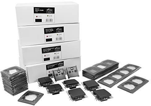 MC POWER - FLAIR - Wand Steckdosen und Schalter Set | Einfamilienhaus | 95-teilig | Anthrazit Matt | Lichtschalter Steckdosen Rahmen | Modernes Design