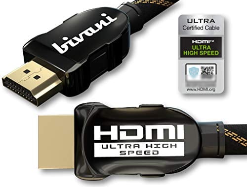 bivani Certified 8K HDMI 2.1a Kabel - 4 Meter 48 Gbps Premium Ultra High-Speed HDMI Kabel Zertifiziert - HDR10+, Highspeed Ethernet - PS5 & Xbox Series X Ready - Nylon-Mantel - Elite-Series - 4M