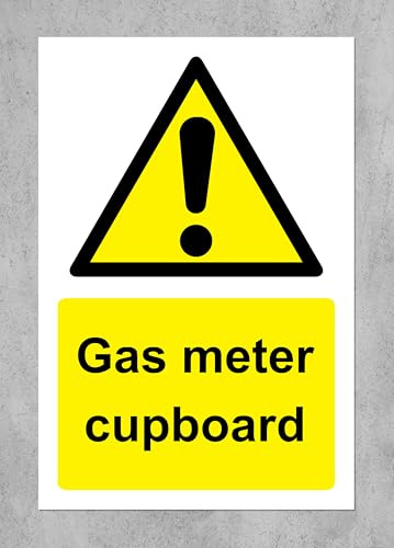 Gas meter cupboard warning location Safety sign - 1mm Plastic sign (200mm x 150mm)