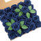 DuHouse 25 Rose Artificiali con Fiori di Rose finte con gambi Veri Fiori in Schiuma per Bouquet Fai da Te, Bouquet di Nozze, Decorazione Floreale per Feste, Decorazione per la casa (Blu Navy)