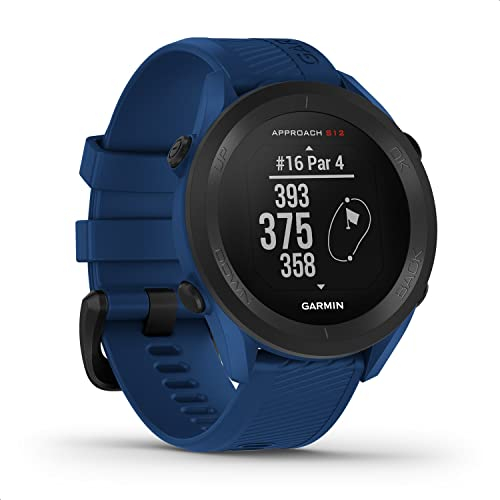 Garmin Approach S12 (Tidal Blue), Orologio GPS per il golf, 42.000+ campi internazionali, Distanze ostacoli, Rilevamento statistiche, Autonomia fino a 10 settimane