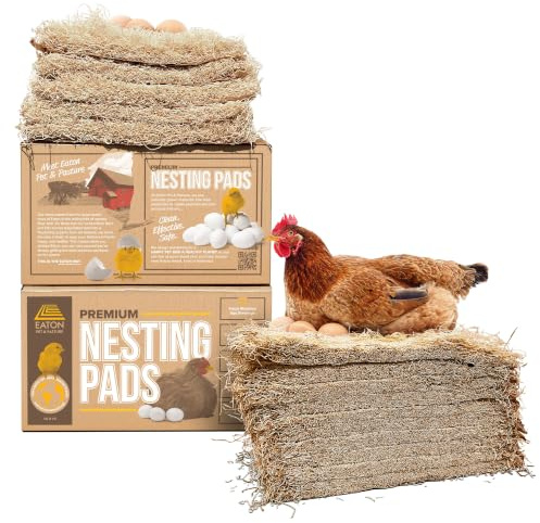 Eaton Pet and Pasture, Premium Laying Hen Nesting Pads, USA Grown & Sustainably Harvested, 13 x 13 (10 Pack)