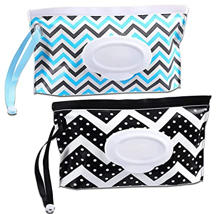 YiXuTag 2pcs Feuchttücher Tasche für Babys, Feuchttücher Tasche für Unterwegs,Wiederverwendbar Wet Wipe Tasche,Baby Feuchttuchspender,feuchttücherbeutel für babys Tragbar,Feuchttücher-Beutel für Babys