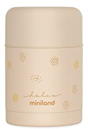 Miniland - Termo Comidas Bebé de Acero Inoxidable, Cierre Hermético y Aislamiento de Doble Pared, Mantiene Temperatura más de 24h Frío y Calor 600ml (Vanilla)