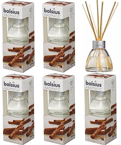 6 Pack Bolsius Aromatic Diffuser Duftspender Raumduft 6 x 45ml mit Holzstäbchen (Sugar & Spice (Zucker & Zimt))