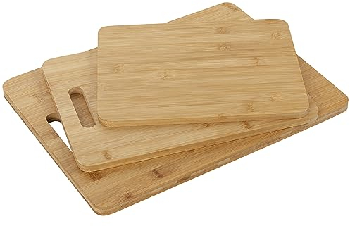 FLORINA 3-er Set Bambus-Schneidebretter CANADA I Natürliche Bambus-Schneideblöcke I Küchenbrett antibakteriell I Universalschneidebretter zum Schneiden von Käse, Fleisch, Obst, Gemüse