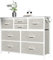 MYHMCT 8 Chest of Drawers Bedroom, Storage Drawers with Wooden Handles,Wooden Top, Fabric Drawers and Metal Frame for Bedroom, Living Room, Nursery, Hallway (Light Grey)
