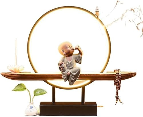 Zen Little Monk Lampe Ring Dekoration Kreative Rückfluss Weihrauchbrenner Zuhause Wohnzimmer Veranda Teetisch Desktop-Dekorationen/191