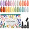 Phoenixy Gel Nagellack Set, 15 Stk. U V Nagellack Set, Gel Farblack für Nagel mit Unterlack Überlack Matte Überlack